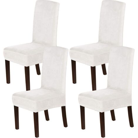 Housses de chaise de salle à manger en velours housses de chaise de salle à manger extensibles lot de 4 housses de chaise Parson housses de chaise housses de salle à manger, tissu de velours épais et 