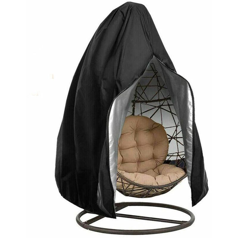 Housses de chaise d'oeuf de terrasse avec fermeture éclair, grandes housses de chaise d'oscillation d'oeuf en osier durables, housse de chaise