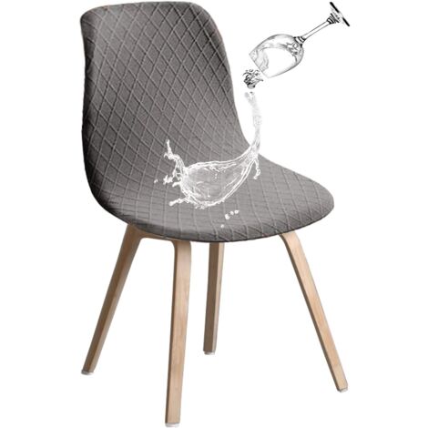 Housses de chaise en coquille Housses de chaise rétro Housses de chaise d'angle extensible en élasthanne pour salle à manger, cuisine, fête, banquet, club, décoration d'intérieur (gris clair, lot de 4
