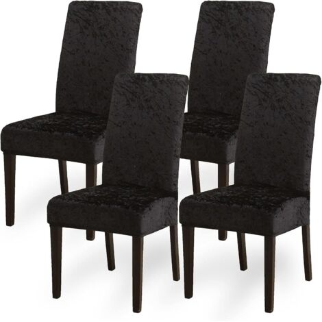 housses De Chaise En Velours, Housses De Chaise De Salle  Manger Extensibles, Lot De 4, Housses De Chaise Parsons Modernes Amovibles Et Lavables P