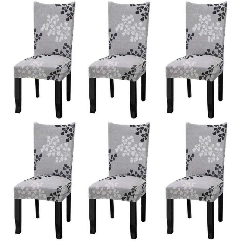 Ugreat - Housses de chaise extensibles universelles lot de 6 housses de chaise pour chaise salle à manger feuilles d'automne