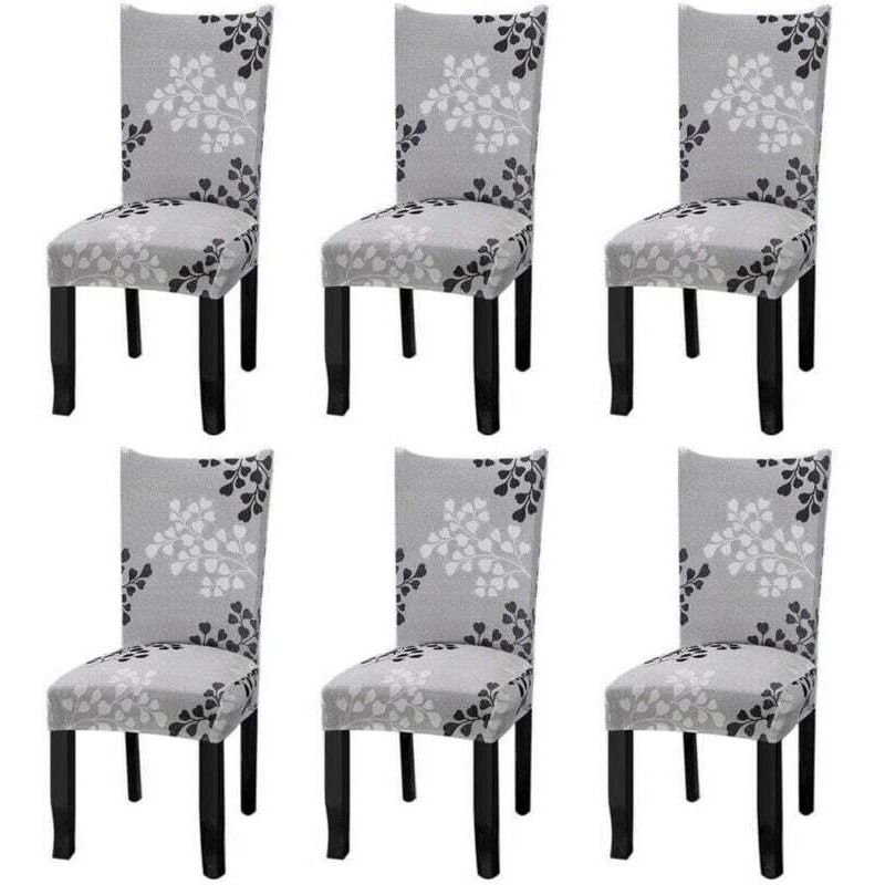 Debuns - Housses de chaise extensibles universelles lot de 6 housses de chaise pour chaise salle à manger feuilles d'automne..