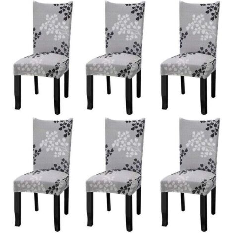 Housses de chaise extensibles universelles lot de 6 housses de chaise pour chaise salle à manger feuilles d'automne..DEBUNS