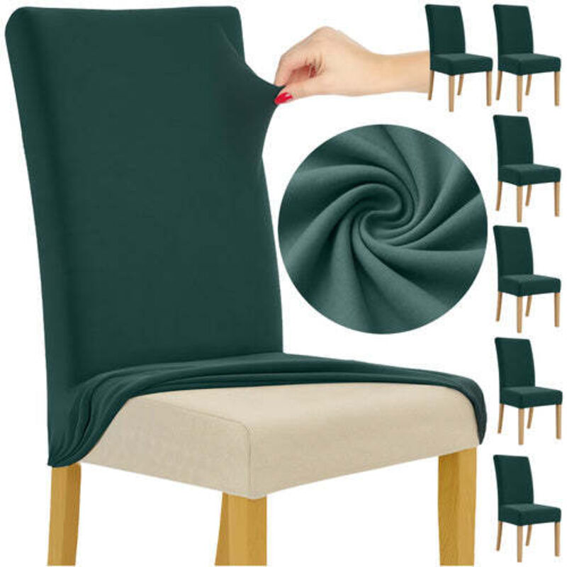 Housses de chaise, lot de 6, vert bouteille
