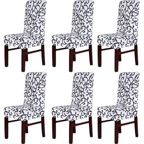 Housses de Chaise Stretch - Spandex - 6PCS - Déhoussable - Synthétique - Rectangulaire