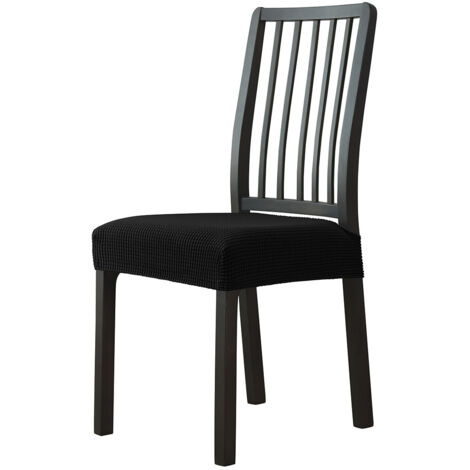 Housses de chaise unies, protections pour meubles sans dossier, noires, 1 pièce par paquet