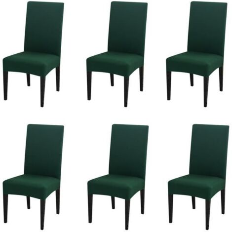Housses de chaise - Vert - 6 pièces - Déhoussable - Synthétique - Chambre - Rectangulaire - Intérieur - Lavable