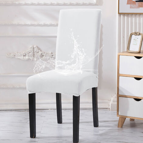 Housses de chaises (blanches, lot de 6), housses de salle à manger universelles, Str