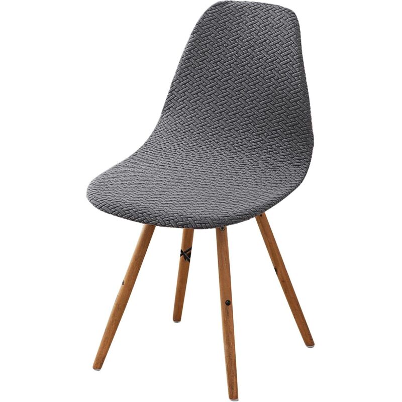 Housses de chaises de restaurant scandinaves, housses extensibles pour chaises de cuisine, gris foncé, lot de 2