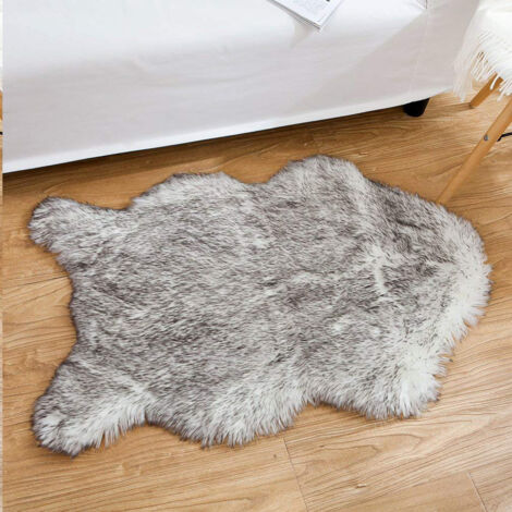 Housses de chaises douces en fausse peau de mouton, coussins, tapis à poils longs de couleur unie, convenant aux canapés et aux sols de chambre à coucher, mesurant 2 pieds x 3 pieds.