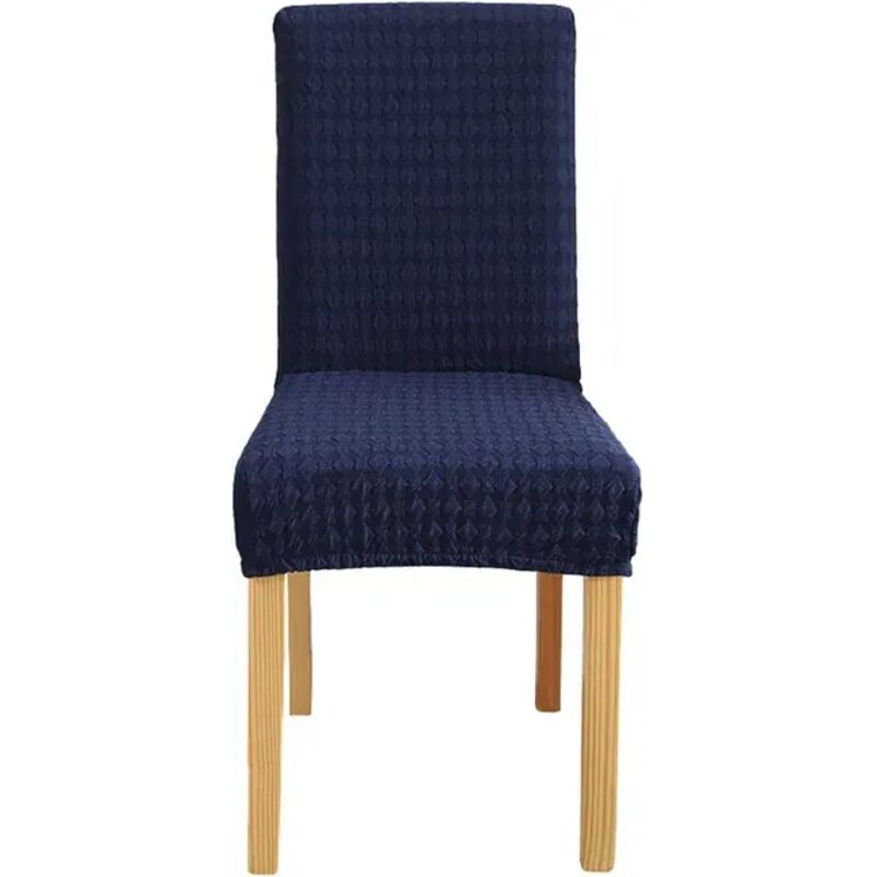 Housses De Chaises Tricotées, Housse De Chaise Jacquard Pour La Maison, Le Restaurant, Les Banquets Et Les Chaises À Haut Dossier (Bleu, 1 Pcs)