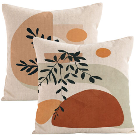 Housses de coussin bohèmes 45x45 cm (lot de 2), housses de coussin abstraites, housse de coussin soleil à motif géométrique, housses de coussin décoratives bohèmes