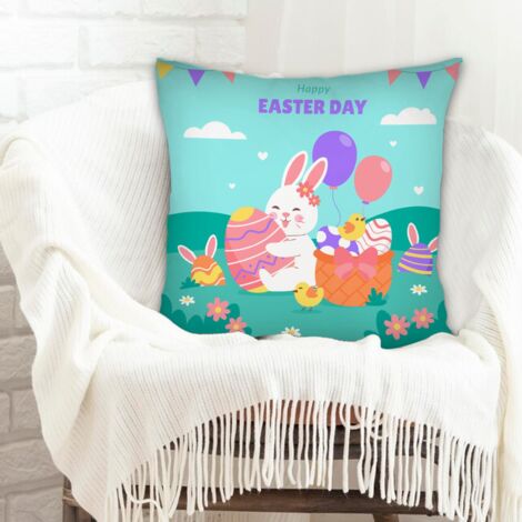 Housses de coussin décoratives à fermeture éclair invisible pour décoration de Pâques