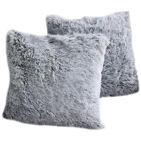Housses de coussin décoratives en fausse fourrure ombrée de la gamme Luxury Series, double face.
