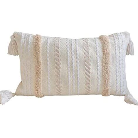 Housses de coussin décoratives modernes, géométriques et simples, en tricot, beiges, pour canapé et salon