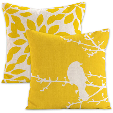 Housses de coussin décoratives printemps-été pour canapé, lit, voiture, maison, 45 x 45 cm, lot de 2, motif géométrique noir et blanc