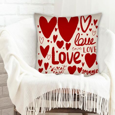 Housses de coussin en polyester résistante à fermeture éclair invisible pour petite amie petit ami