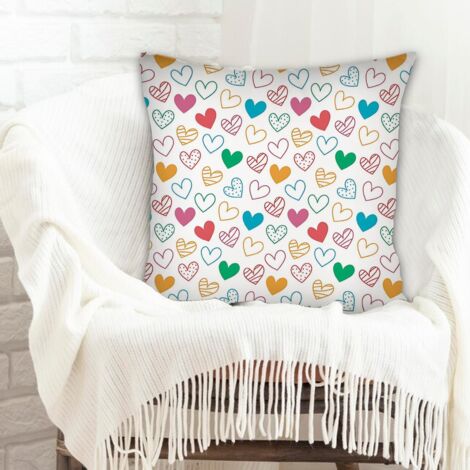 Housses de coussin en polyester résistante  déhoussable pour canapé ou lit décoration de la saint-valentin