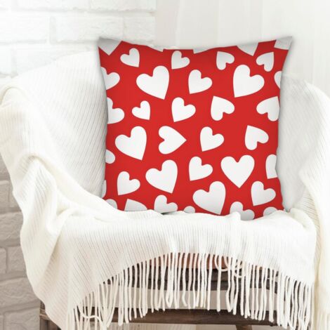 Housses de coussin en polyester résistante  lavable en machine pour canapé lit chaise décoratif de ferme la saint-valentin