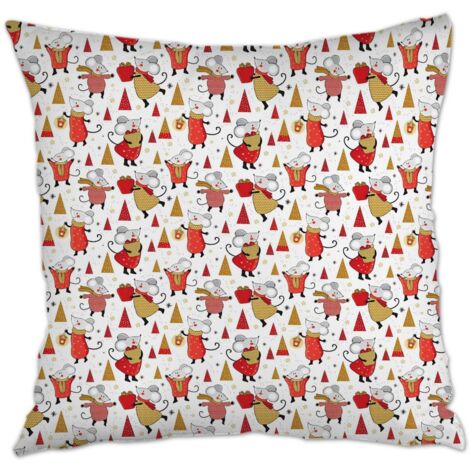Housses de coussin en polyester résistante  lavable pour canapé lit chaise décoratif de ferme la saint-valentin