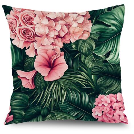 Housses de coussin extérieur fleurs, décoration balcon maison,45×45cm