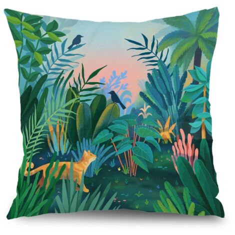 Housses de coussin extérieur fleurs, décoration jardin terrasse balcon maison,50×50cm