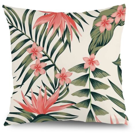 Housses de coussin extérieur fleurs, décoration terrasse balcon,40×40cm