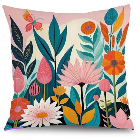 Housses de coussin extérieur style ferme, décoration jardin balcon,50×50cm