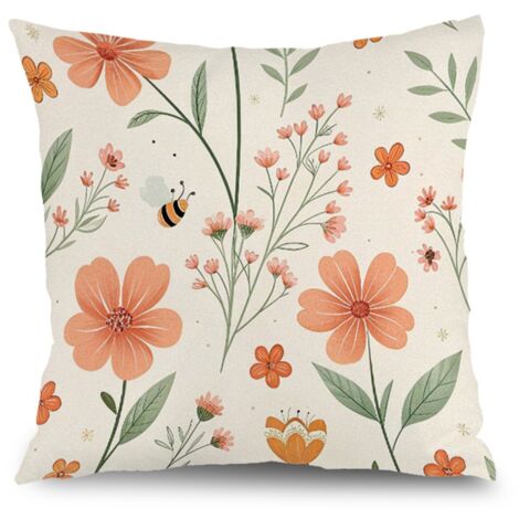 Housses de coussin floral extérieur, décoration balcon terrasse maison,40×40cm