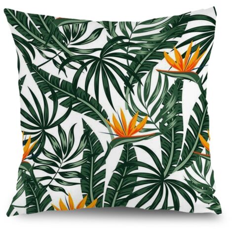 Housses de coussin plantes fleurs, décoration intérieur extérieur maison,50×50cm