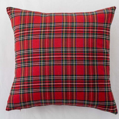 Housses de Coussin Rouges à Carreaux Buffalo, Lot de 2 Taies Décoratives pour Canapé et Salon