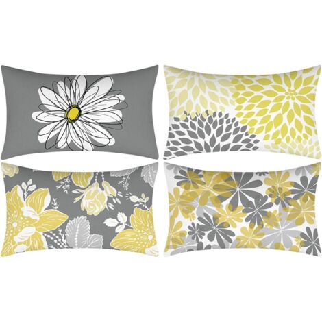 Housses de coussin, taies d'oreiller décoratives à motifs floraux, adaptées aux canapés, salons, chambres et à la décoration intérieure, 30 x 50 cm (marguerite - 30x50).