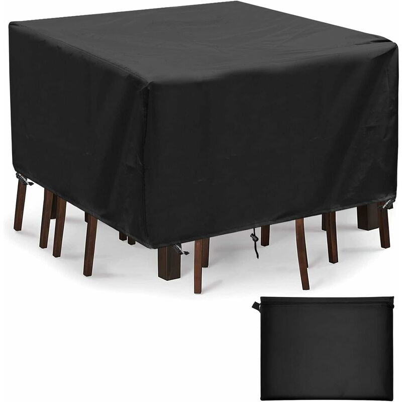 Housse de table de jardin-tissu Oxford 420D-housse de protection pour meubles de jardin d'extérieur-imperméable, coupe-vent, résistante aux
