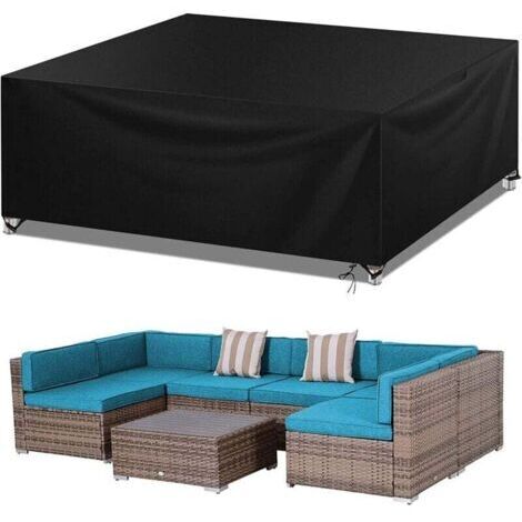 Housses de Meubles de Jardin, Housse Salon de Jardin Bache de Protection Table Extérieur Imperméable 420D Oxford Anti-UV Résistance au Vent Carré (200x200x85cm)