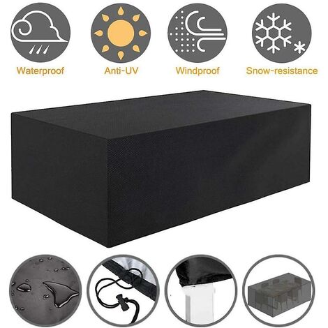 Housses de meubles d'extérieur Imperméable Pluie Neige Poussière Coupe-vent Anti-uv Oxford Tissu Jardin Pelouse Patio Meubles Couvre (80*80*80cm)