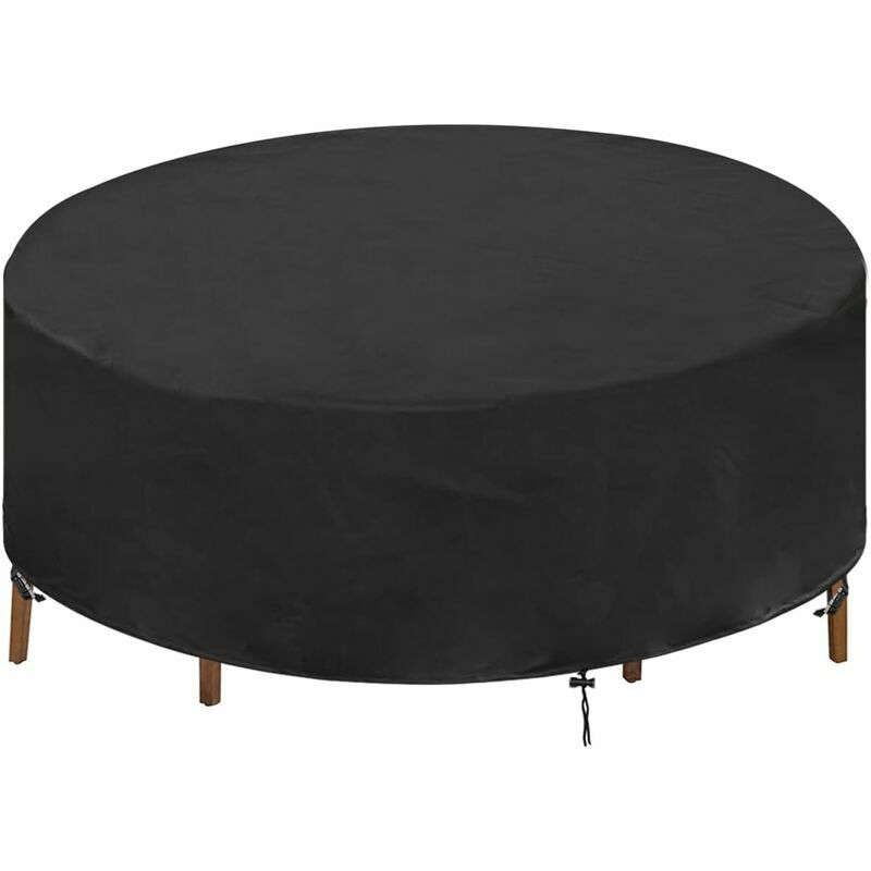 Housses de mobilier de jardin rondes avec bande réfléchissante, Housse de table ronde d'extérieur Oxford 210D, Housse de table de jardin étanche