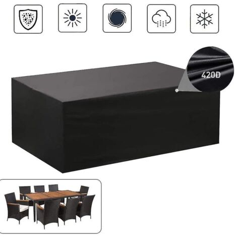 Housses de mobilier d'extérieur en tissu Oxford 420D imperméables, résistantes à la pluie, à la neige, à la poussière et au vent, anti-UV, pour jardin, pelouse et terrasse.