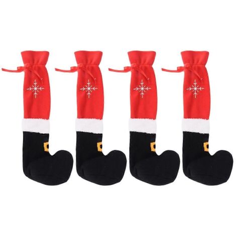 Housses de pieds de chaises de Noël, fournitures de décoration d'hôtel de Noël (voir photo)