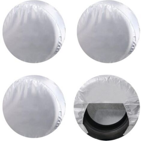 Housses de pneus pour roue de camping-car (lot de 4 argent), protections solaires UV imperméables Oxford pour camion, camping-car, bateau, remorque, camping-car, SUV, pour diamètre 30"-32" arge
