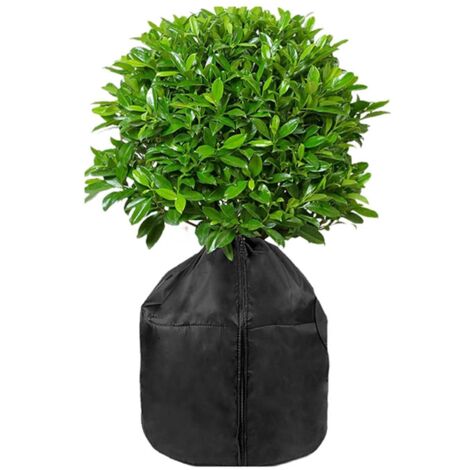 Housses de Protection pour Plantes 45 x 50 cm, Protection Pot Fleur Hiver, avec Éclair et Cordon Serrage, Oxford Cylindrique Plantes Protection Thermique en Pot, pour Jardin, Balcon