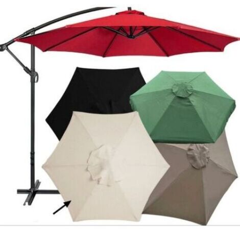 Housses de rechange pour parasol 3 mètres 6 bras Parasol de rechange pour auvent de jardin Housse de rechange pour parasol, auvent uniquement (blanc crème)