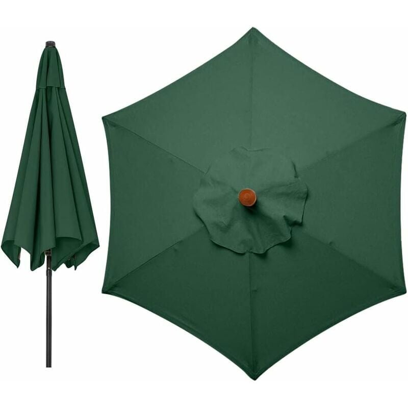 Ensoleille - Housses de rechange pour parasol 3 mètres 6 bras Parasol de rechange pour auvent de jardin Housse de rechange pour parasol, auvent