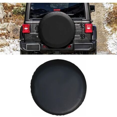 Housses de roue de secours noires avec sacs de rangement imperméables et anti-poussière pour pneus de secours, accessoires souples pour remorque de voyage (noir, 40,6 cm)