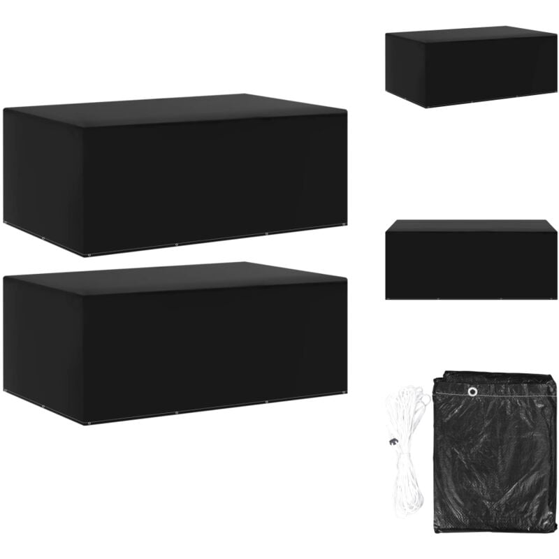 Housses de salon de jardin 2 pcs 7 œillets 225x143x90 cm - Housse De Jardin - Housse De Meubles Extérieur - Protection Meubles Rotin - Housses