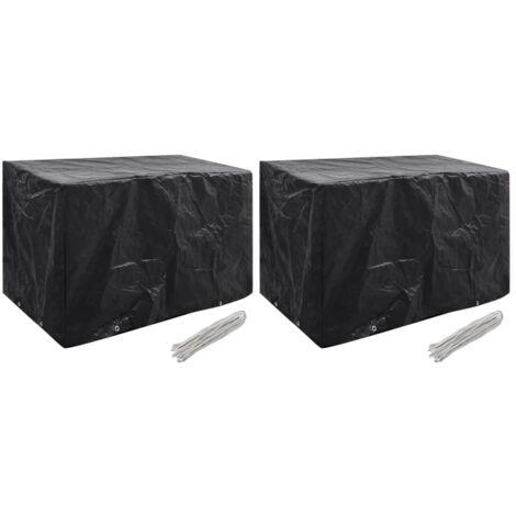 Housses de salon de jardin 2 pcs 8 œillets 140x70x90 cm