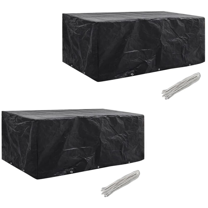 Housses de salon de jardin 2 pcs Rotin 10 ?illets 229x113 cm