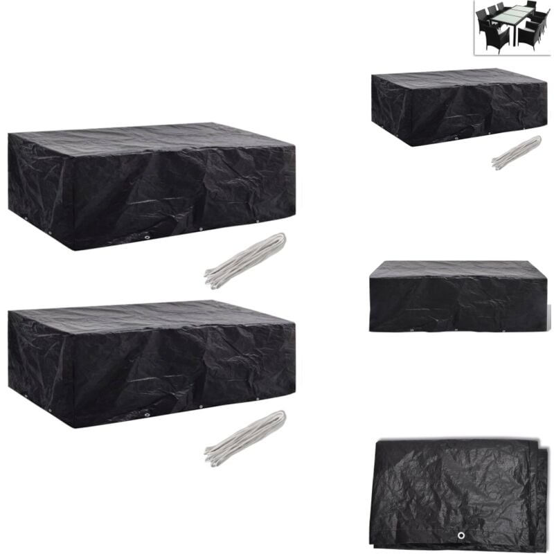 Housses de salon de jardin 2 pcs Rotin 10 œillets 300 x 140 cm - Housse De Jardin - Housse De Meubles Extérieur - Housse Rotin - Protection Mobilier