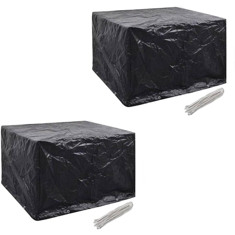 Housses de salon de jardin 2 pcs Rotin 8 œillets 113x113 cm