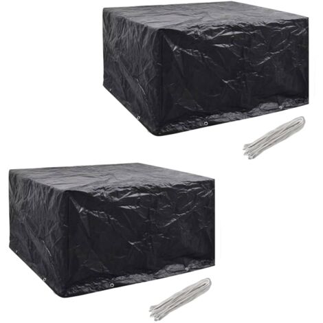 Housses de salon de jardin 2 pcs Rotin 8 œillets 172x113 cm