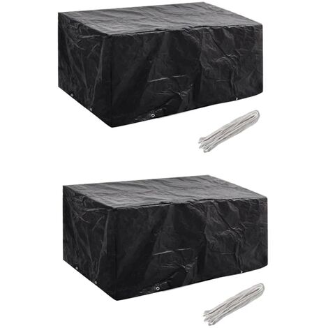Housses de salon de jardin 2 pcs Rotin 8 œillets 180x140 cm